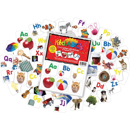Barker Creek Learning Magnets - Letters with Pictures, 60 Magnetic pieces/Package 1150
